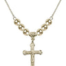 Crucifix Crystal Necklace | 1 1/8 inch | 6mm Beads   14kt Gold Filled