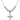 Crucifix Crystal Necklace | 1 1/8 inch | 6mm Beads   Sterling Silver