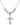 Crucifix Crystal Necklace | 1 1/8 inch | 6mm Beads   Sterling Silver
