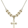 Cross Crystal Necklace | 3/4 inch | 6mm Beads   14kt Gold Filled