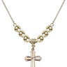 Cross Crystal Necklace | 3/4 inch | 6mm Beads   14kt Gold Filled