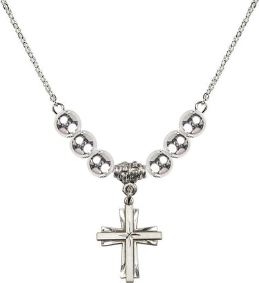 Birthstone Cross Crystal Necklace | 3/4 inch | 6mm Beads | N32-0675Y
