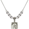 Saint Cecilia Crystal Necklace | 5/8 inch | 6mm Beads   Sterling Silver