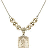 Saint Christopher Crystal Necklace | 3/4 inch | 6mm Beads   14kt Gold Filled
