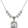 Saint Gerard Majella Crystal Necklace | 5/8 inch | 6mm Beads   Sterling Silver