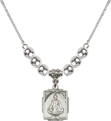 Infant of Prague Crystal Necklace | 3/4 inch | 6mm Beads | N32-0804I