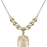 Saint Michael the Archangel Crystal Necklace | 5/8 inch | 6mm Beads   14kt Gold Filled