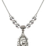 Saint Teresa of Calcutta Crystal Necklace | 3/4 inch | 6mm Beads   Sterling Silver
