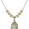 Divine Mercy Crystal Necklace | 3/4 inch | 6mm Beads   14kt Gold Filled
