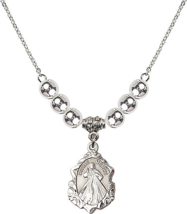 Beads Divine Mercy Crystal Necklace | 3/4 inch | 6mm Beads | N32-0822DM
