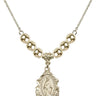 Miraculous Medal Crystal Necklace | 3/4 inch | 6mm Beads   14kt Gold Filled