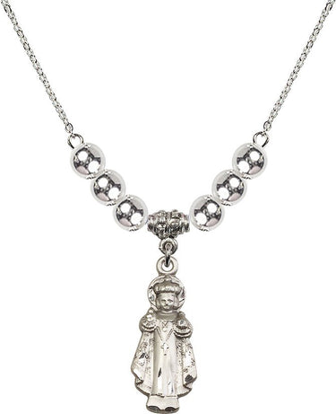 Infant of Prague Crystal Necklace | 1 inch | 6mm Beads | N32-0824