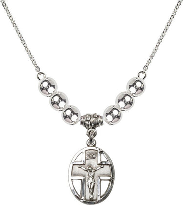 Crucifix Crystal Necklace | 3/4 inch | 6mm Beads | N32-0878