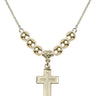 Cross Crystal Necklace | 7/8 inch | 6mm Beads   14kt Gold Filled