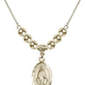Miraculous Medal Crystal Necklace | 7/8 inch | 6mm Beads   14kt Gold Filled