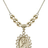Saint Christopher Crystal Necklace | 1 inch | 6mm Beads   14kt Gold Filled