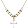 Cross Crystal Necklace | 7/8 inch | 6mm Beads   14kt Gold Filled