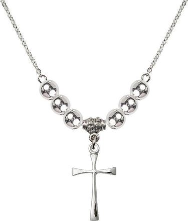 Maltese Cross Crystal Necklace | 7/8 inch | 6mm Beads | N32-1870
