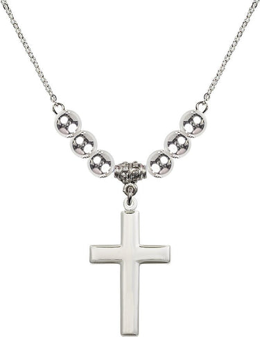 Beads Cross Crystal Necklace | 1 1/8 inch | 6mm Beads | N32-2190