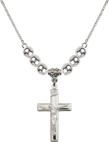 Crucifix Crystal Necklace | 1 1/8 inch | 6mm Beads | N32-2191