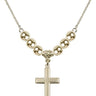 Cross Crystal Necklace | 7/8 inch | 6mm Beads   14kt Gold Filled