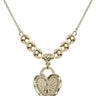 Miraculous Medal Crystal Necklace | 3/4 inch | 6mm Beads   14kt Gold Filled