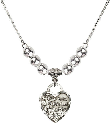 Saint Michael the Archangel Crystal Necklace | 3/4 inch | 6mm Beads | N32-3203