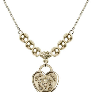 Collar de cristal Corazón de Comunión | 1.9 cm | Cuentas de 6 mm | N32-3204