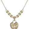Confirmation Heart Crystal Necklace | 3/4 inch | 6mm Beads   14kt Gold Filled