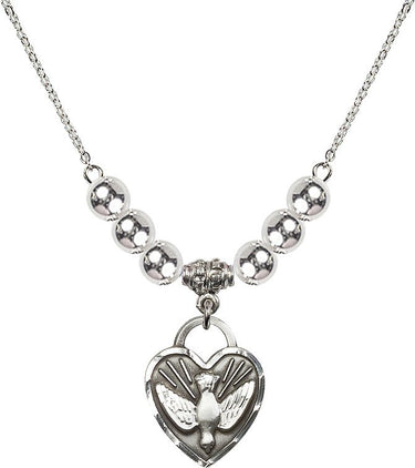 Confirmation Heart Crystal Necklace | 3/4 inch | 6mm Beads | N32-3205
