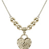 Graduation Heart Crystal Necklace | 3/4 inch | 6mm Beads   14kt Gold Filled