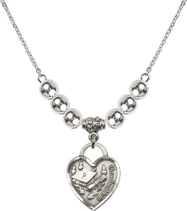Graduation Heart Crystal Necklace | 3/4 inch | 6mm Beads | N32-3206