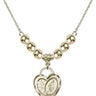 Miraculous Medal Crystal Necklace | 3/4 inch | 6mm Beads   14kt Gold Filled