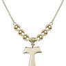 Cross Crystal Necklace | 3/4 inch | 6mm Beads   14kt Gold Filled
