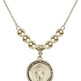 Miraculous Medal Crystal Necklace | 3/4 inch | 6mm Beads   14kt Gold Filled