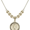 Miraculous Medal Crystal Necklace | 3/4 inch | 6mm Beads   14kt Gold Filled