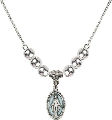 Miraculous Medal Crystal Necklace | 5/8 inch | N32-4122EMGF/18RG