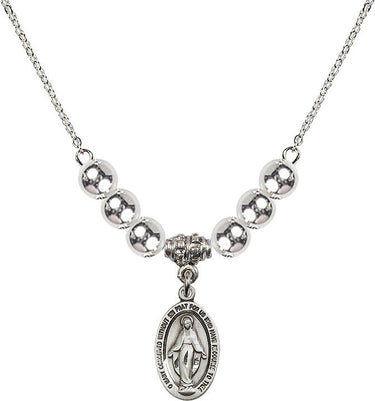 Miraculous Medal Crystal Necklace | 5/8 inch | N32-4122MGF/18RG