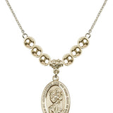 Saint Christopher Crystal Necklace | 7/8 inch | 6mm Beads   14kt Gold Filled