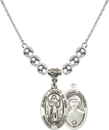 Divine Mercy Crystal Necklace | 7/8 inch | 6mm Beads | N32-4123DM