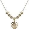 Saint Christopher Crystal Necklace | 5/8 inch | 6mm Beads   14kt Gold Filled