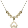 Claddagh Crystal Necklace | 5/8 inch | 6mm Beads   14kt Gold Filled