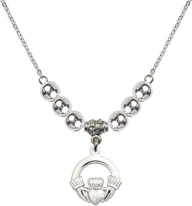 Claddagh Crystal Necklace | 5/8 inch | 6mm Beads | N32-4138