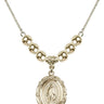 Miraculous Medal Crystal Necklace | 7/8 inch | 6mm Beads   14kt Gold Filled