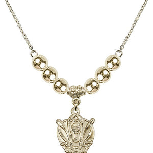 Collar de cristal de comunión | 1,9 cm | Cuentas de 6 mm | N32-4200