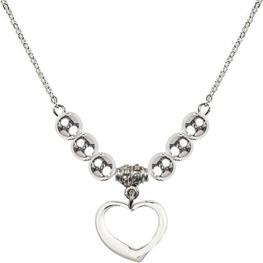 Heart Crystal Necklace | 1/2 inch | 6mm Beads | N32-4208