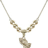 Praying Hands Crystal Necklace | 1/2 inch | 6mm Beads   14kt Gold Filled