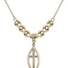 Cross Crystal Necklace | 1 inch | 6mm Beads   14kt Gold Filled