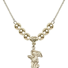 Guardian Angel Crystal Necklace | 7/8 inch | 6mm Beads   14kt Gold Filled