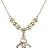 Trinity Irish Knot Crystal Necklace | 3/4 inch | 6mm Beads   14kt Gold Filled